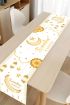 Ramadan Mubarak Table Runner – White & Gold Tablecloth (35x180 cm)