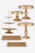 6 Piece Gold Lace Edge Tray Set – Elegant Cake & Dessert Stands