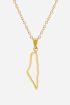 Palestine Map Outline Gold Necklace