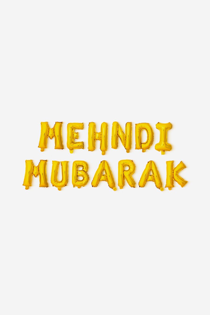 Mehndi Mubarak - 16" Foil Balloons
