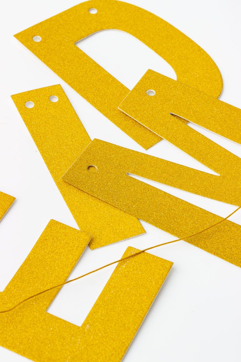 Eid Mubarak - Gold Glitter Bunting