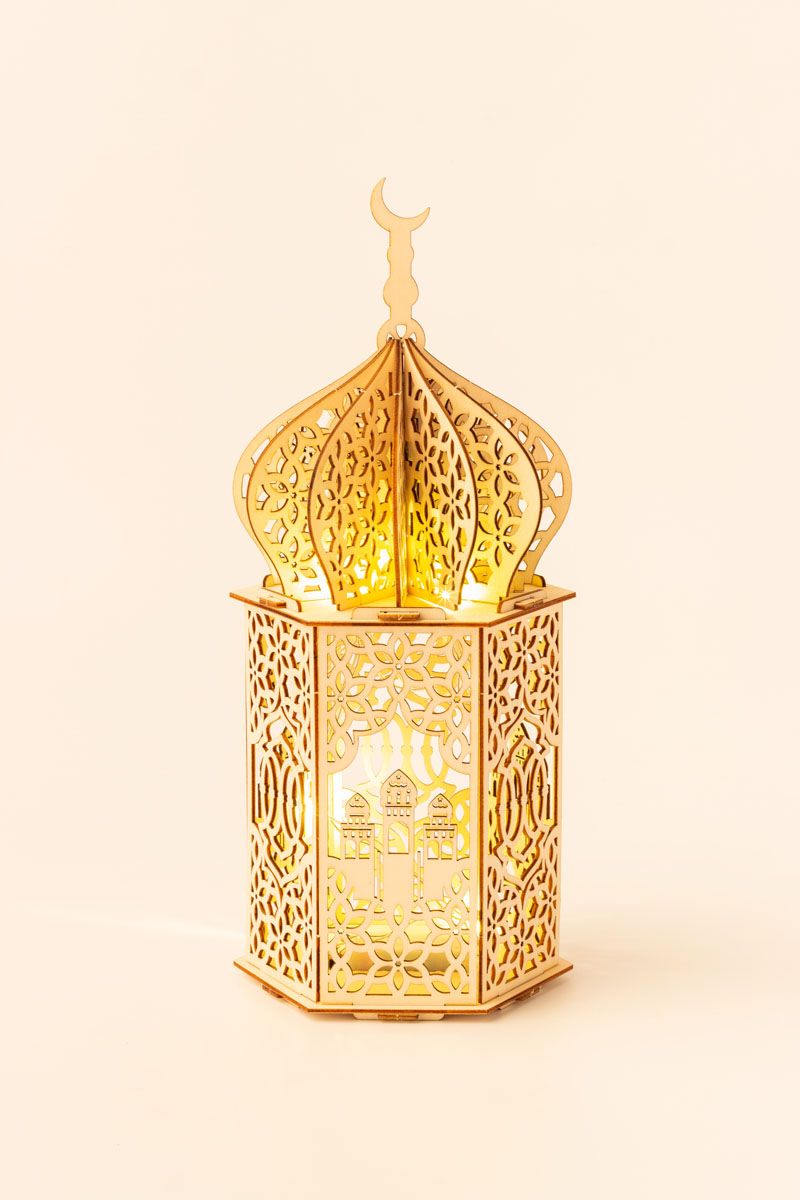 Wood LED Craft Lamp - 35cm