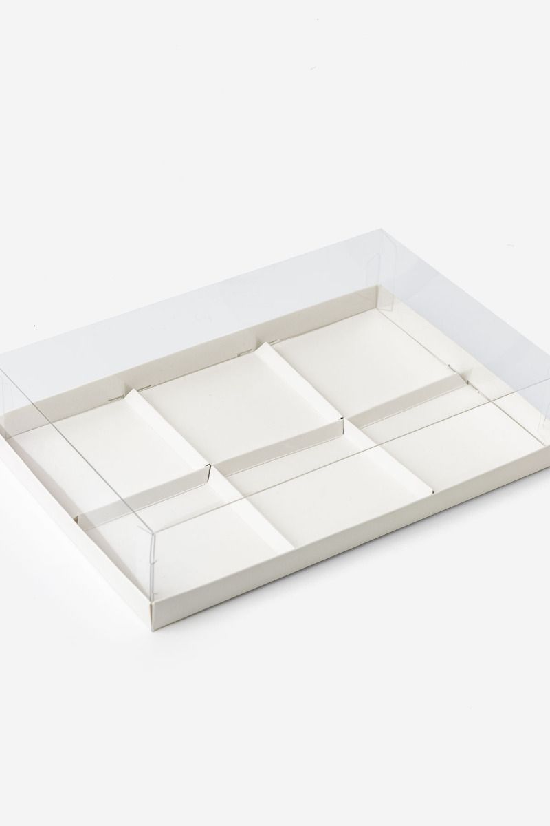 White Paper Card Box Tray with Acrylic Lid Cover