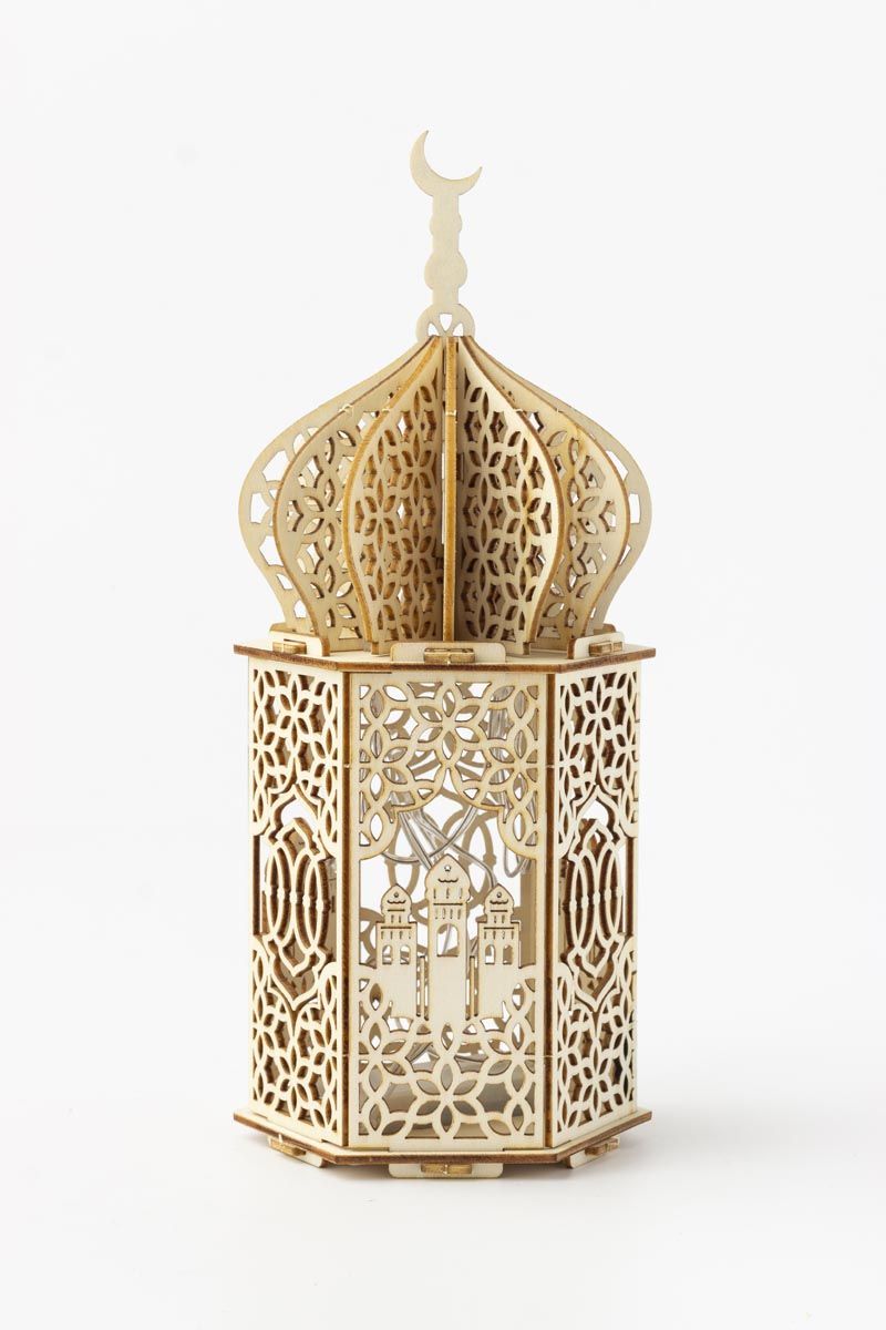 Wood LED Craft Lamp - 24cm