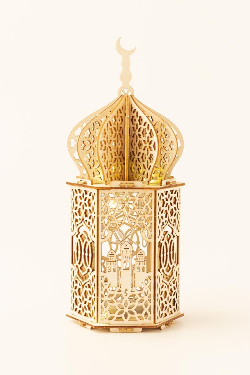 Wood LED Craft Lamp - 24cm