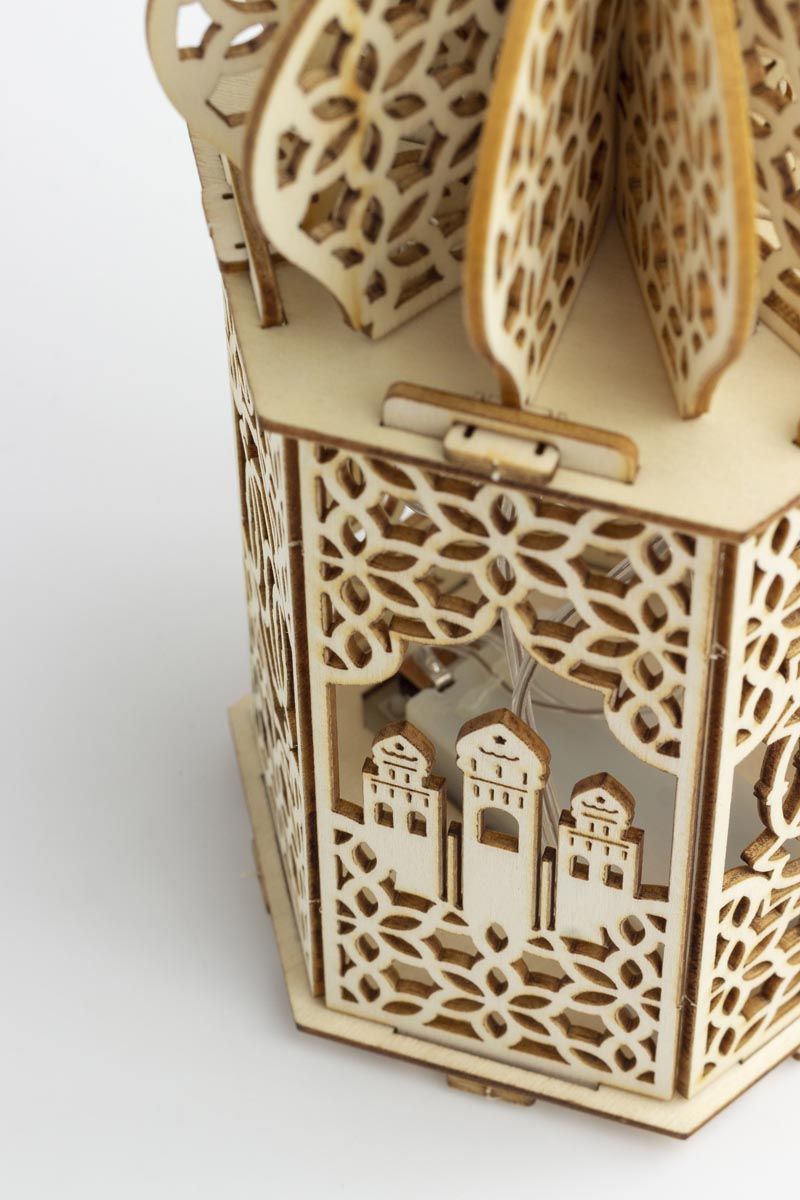 Wood LED Craft Lamp - 24cm