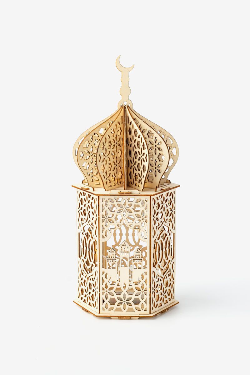 Wood LED Craft Lamp - 35cm