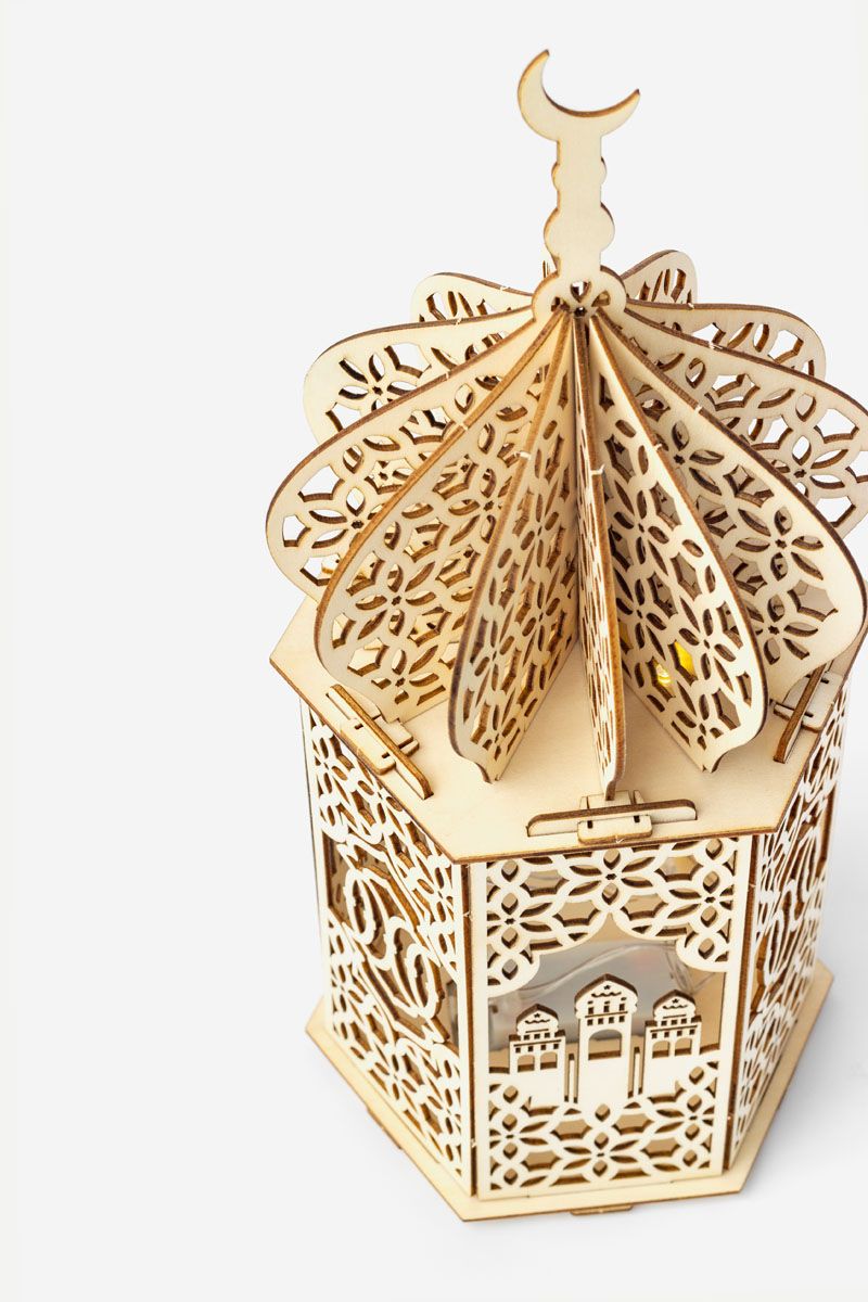 Wood LED Craft Lamp - 35cm