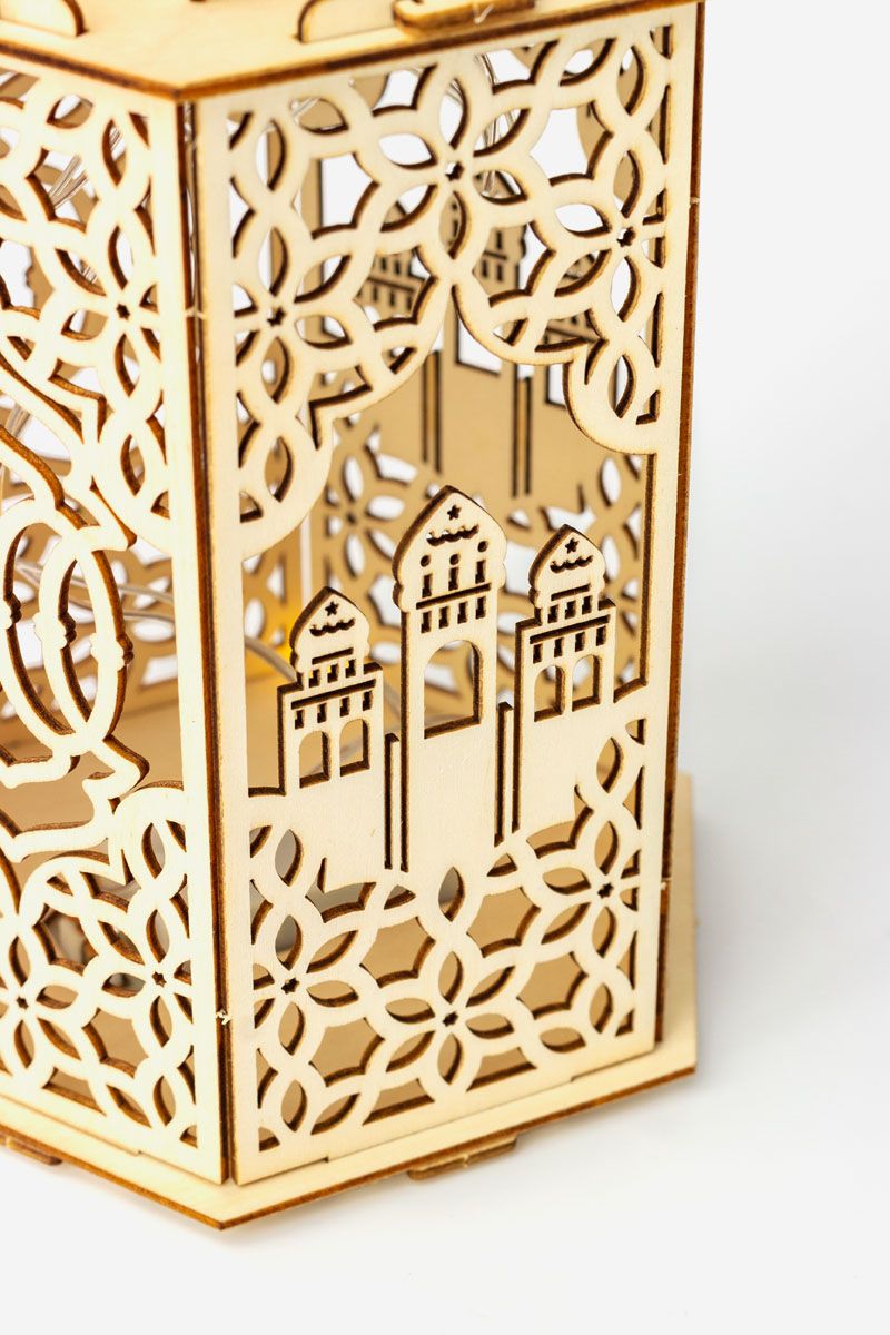 Wood LED Craft Lamp - 35cm