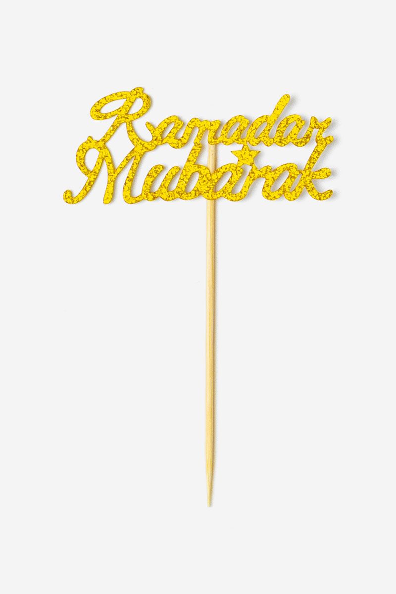 Ramadan Mubarak - Glitter Paper Cupcake Toppers (Pack of 12)