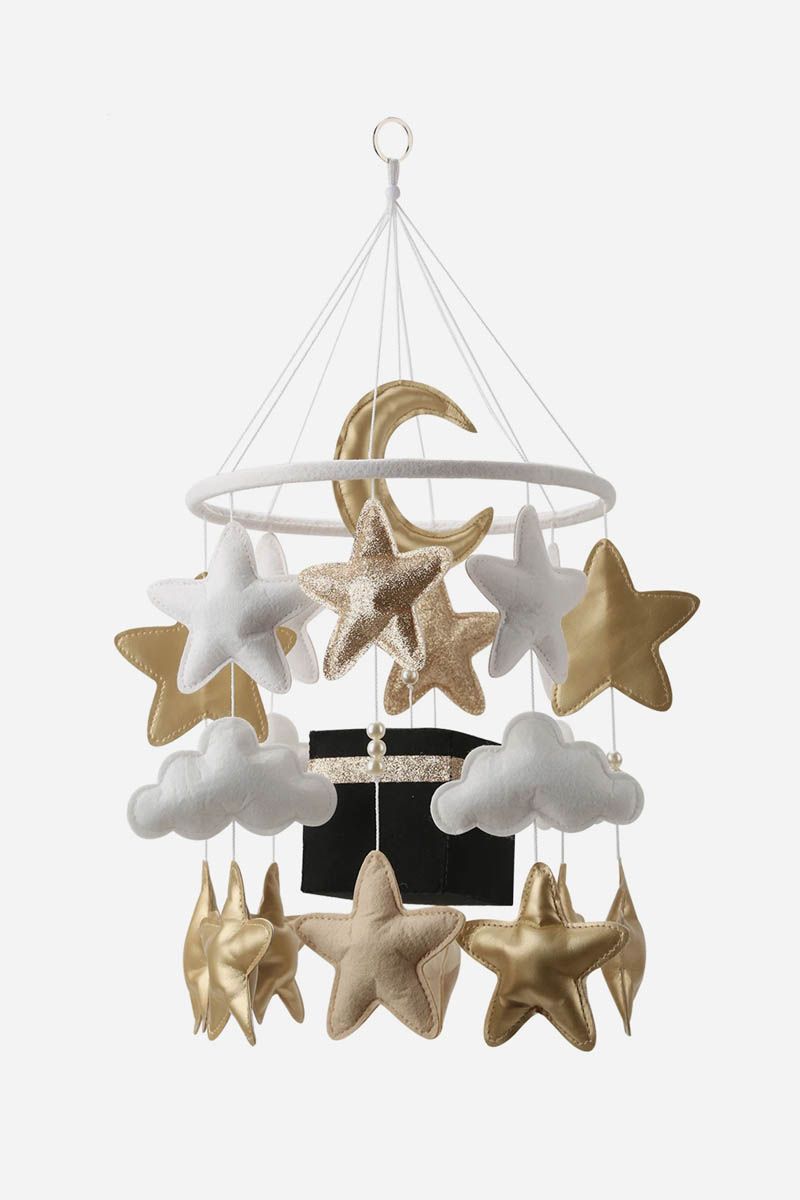 Baby Mobile – Kaaba with Gold Moon & Stars