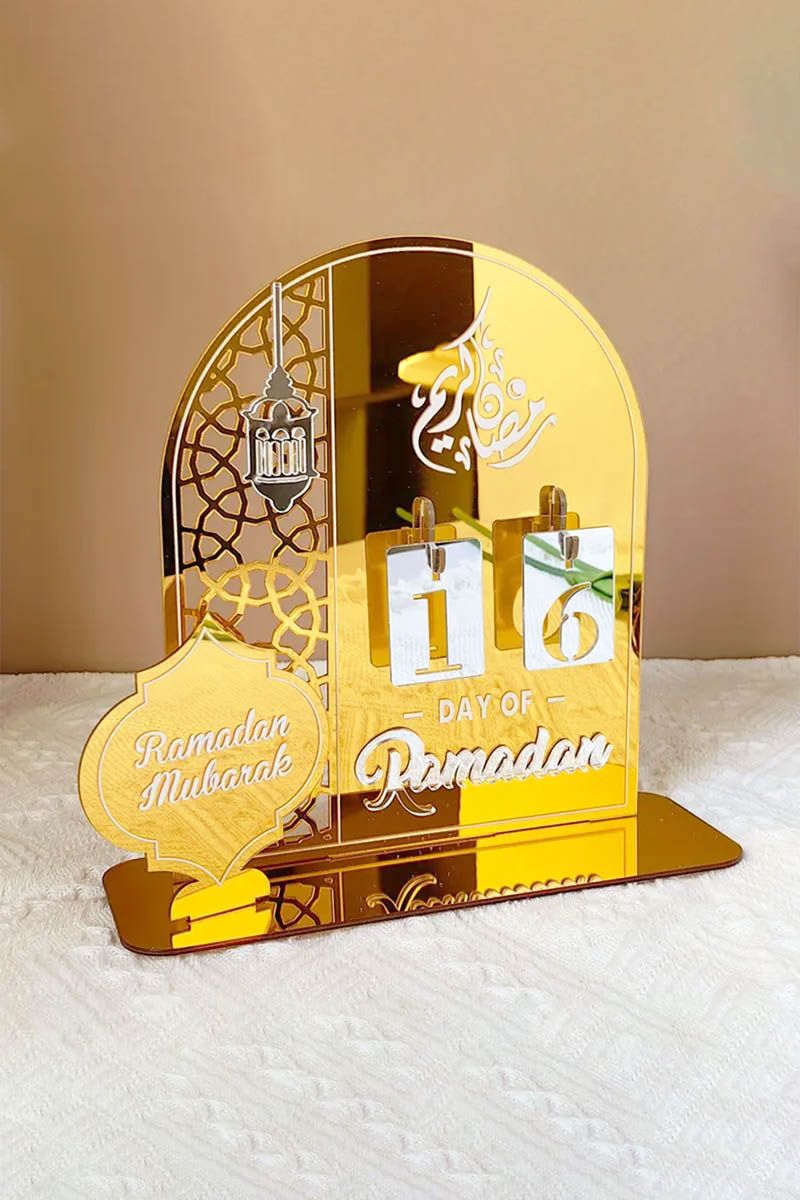 Gold Acrylic Ramadan Countdown Flip Calendar